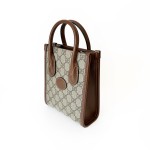 古驰 Retro 系列 GG Supreme 老花拼皮迷你托特包